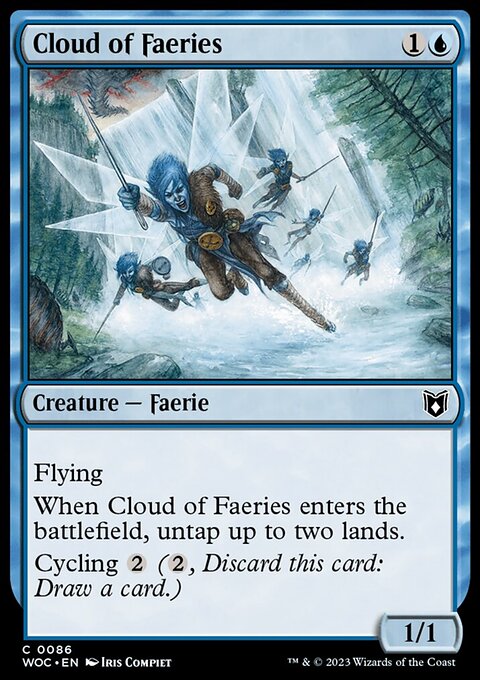 Cloud of Faeries, Wilds of Eldraine Commander #86, Magic: The Gathering card