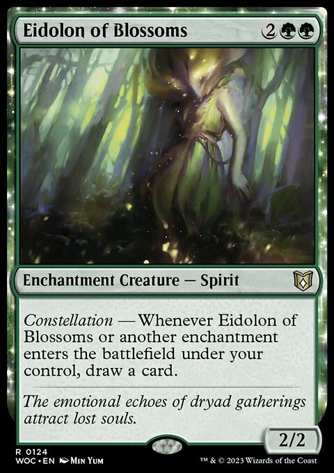 Eidolon of Blossoms, Wilds of Eldraine Commander #124, Magic: The Gathering card