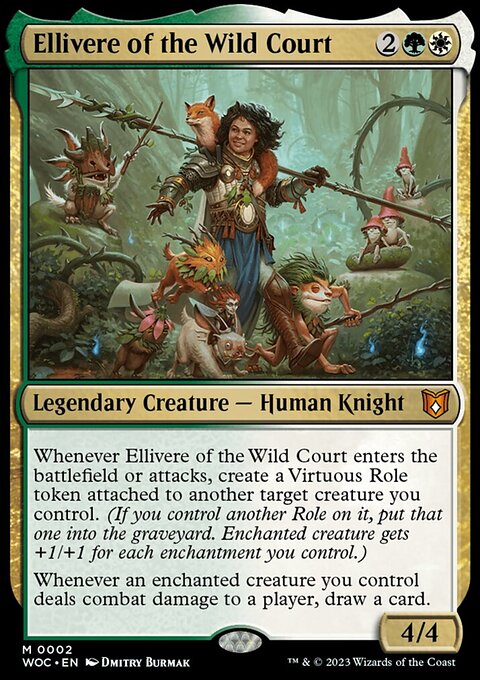 Ellivere of the Wild Court, Wilds of Eldraine Commander #2, Magic: The Gathering card
