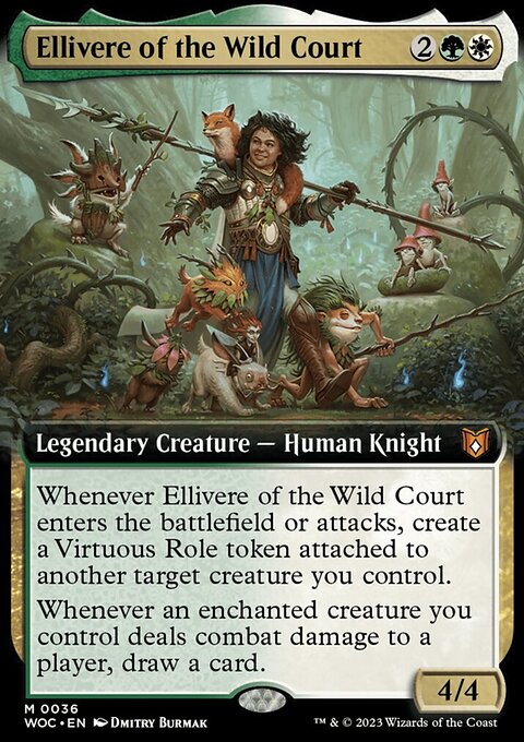 Ellivere of the Wild Court, Wilds of Eldraine Commander #36, Magic: The Gathering card