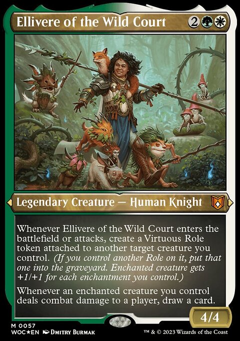 Ellivere of the Wild Court, Wilds of Eldraine Commander #57, Magic: The Gathering card