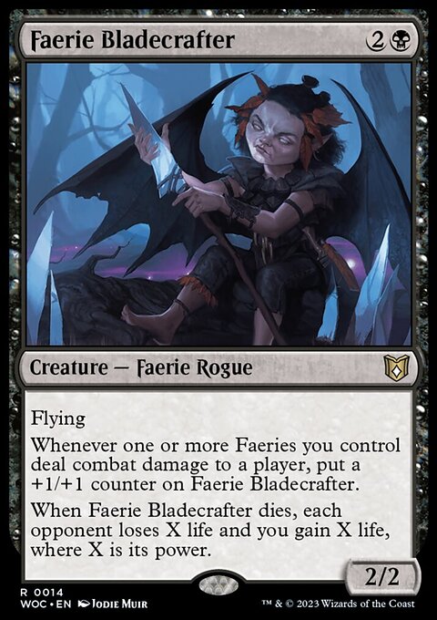 Faerie Bladecrafter, Wilds of Eldraine Commander #14, Magic: The Gathering card