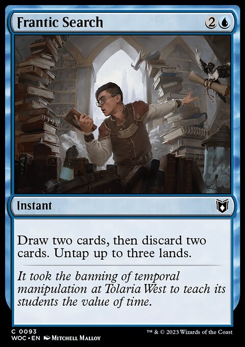 Frantic Search, Wilds of Eldraine Commander #93, Magic: The Gathering card