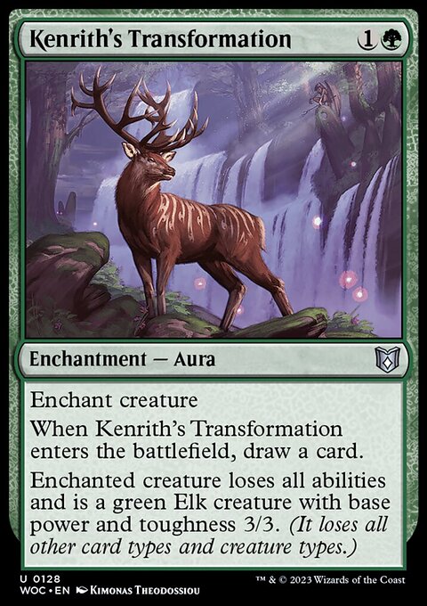 Kenrith's Transformation, Wilds of Eldraine Commander #128, Magic: The Gathering card