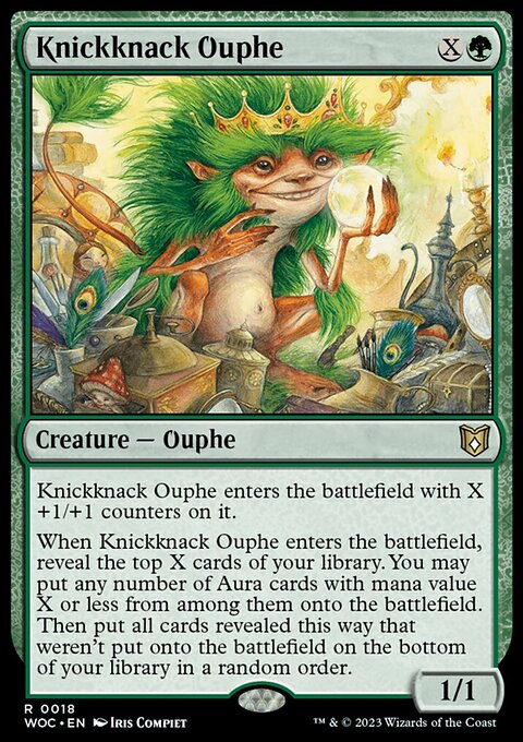 Knickknack Ouphe, Wilds of Eldraine Commander #18, Magic: The Gathering card
