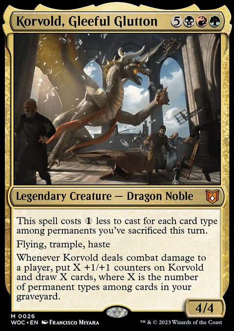 Korvold, Gleeful Glutton, Wilds of Eldraine Commander #26, Magic: The Gathering card