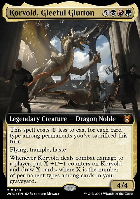 Korvold, Gleeful Glutton, Wilds of Eldraine Commander #38, Magic: The Gathering card