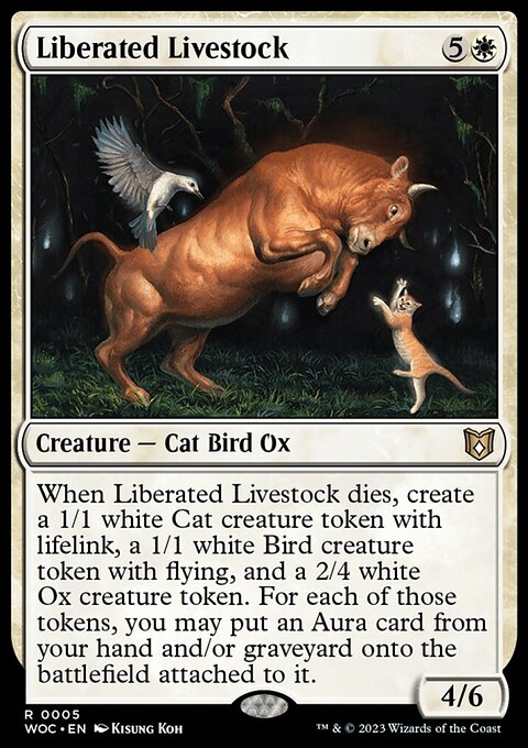 Liberated Livestock, Wilds of Eldraine Commander #5, Magic: The Gathering card