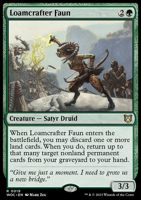 Loamcrafter Faun, Wilds of Eldraine Commander #19, Magic: The Gathering card