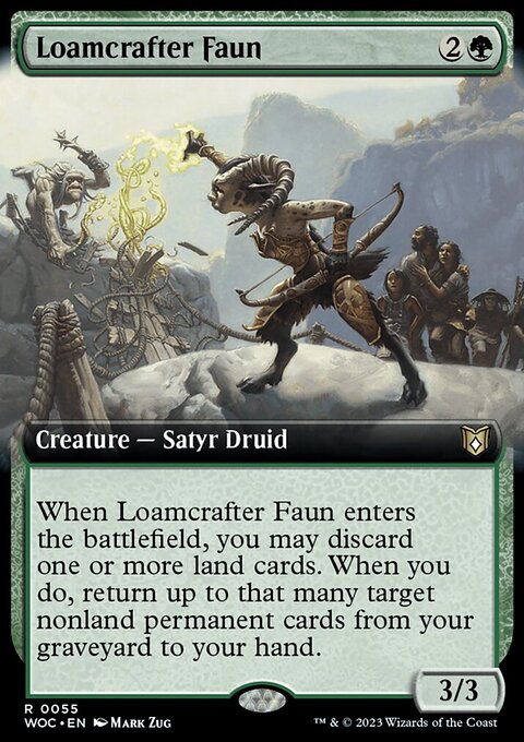 Loamcrafter Faun, Wilds of Eldraine Commander #55, Magic: The Gathering card
