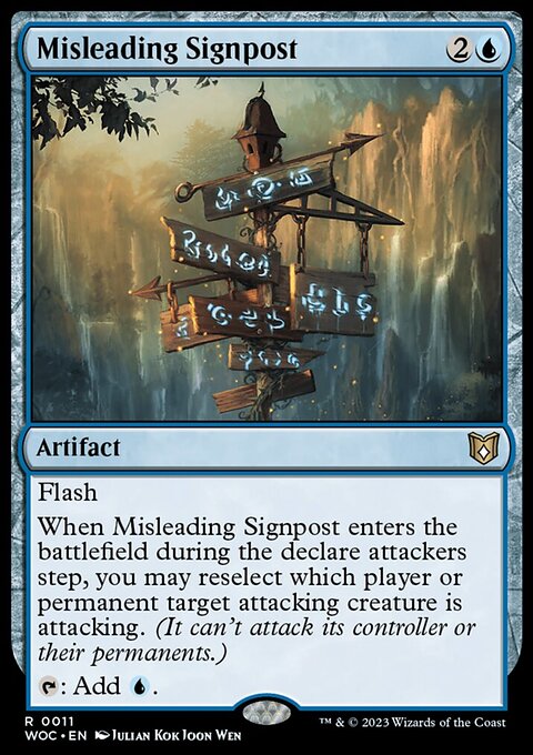 Misleading Signpost, Wilds of Eldraine Commander #11, Magic: The Gathering card