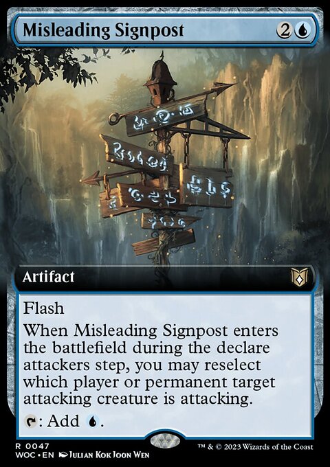 Misleading Signpost, Wilds of Eldraine Commander #47, Magic: The Gathering card