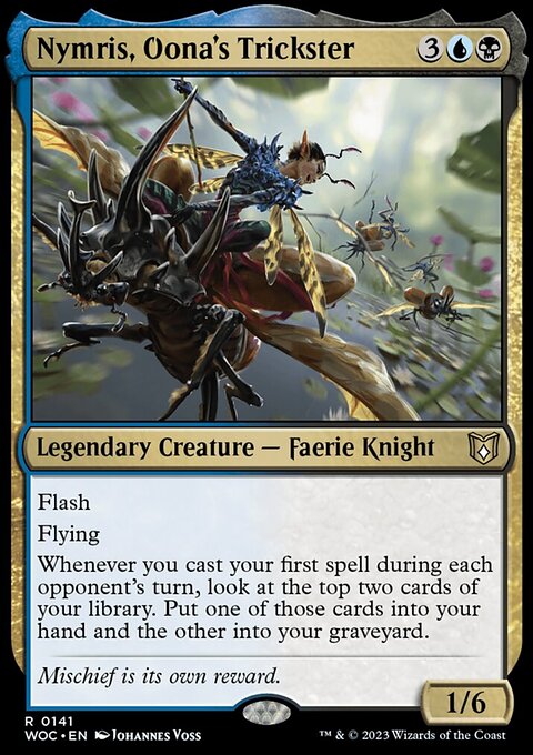 Nymris, Oona's Trickster, Wilds of Eldraine Commander #141, Magic: The Gathering card