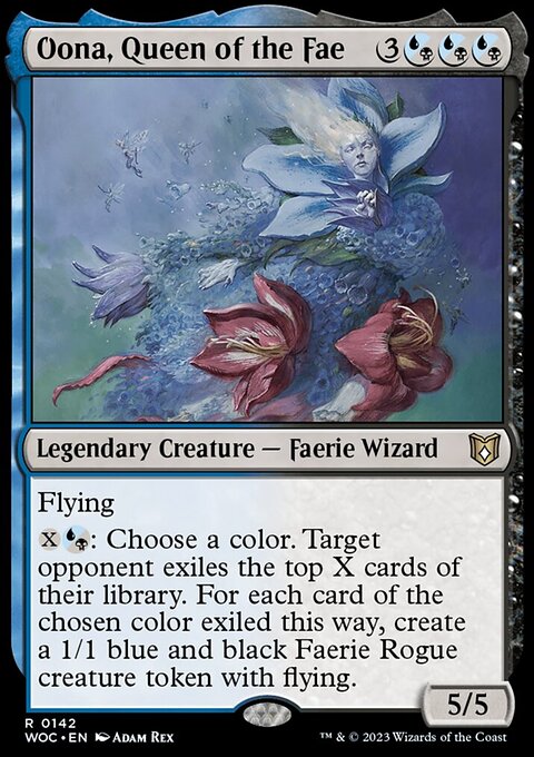 Oona, Queen of the Fae, Wilds of Eldraine Commander #142, Magic: The Gathering card