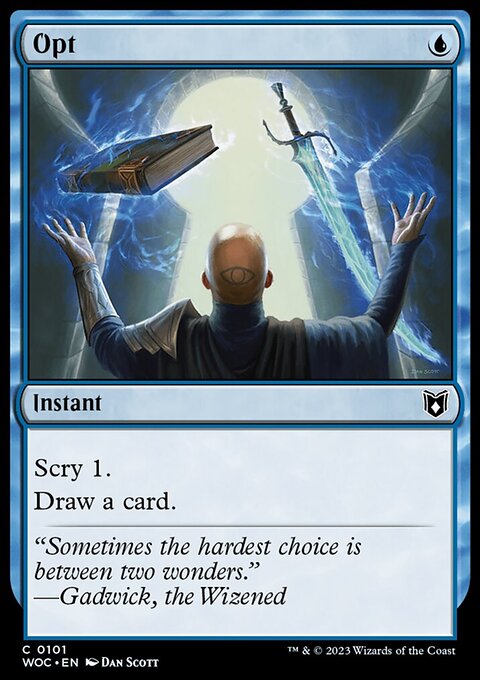 Opt, Wilds of Eldraine Commander #101, Magic: The Gathering card