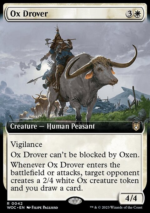 Ox Drover, Wilds of Eldraine Commander #42, Magic: The Gathering card