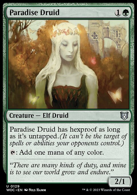 Paradise Druid, Wilds of Eldraine Commander #129, Magic: The Gathering card