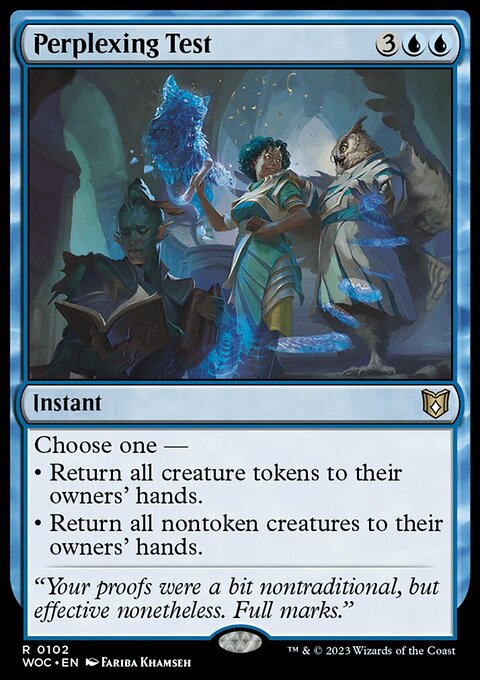Perplexing Test, Wilds of Eldraine Commander #102, Magic: The Gathering card