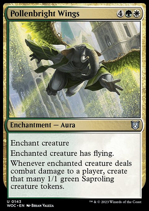 Pollenbright Wings, Wilds of Eldraine Commander #143, Magic: The Gathering card