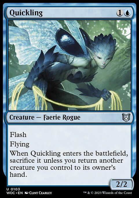 Quickling, Wilds of Eldraine Commander #103, Magic: The Gathering card