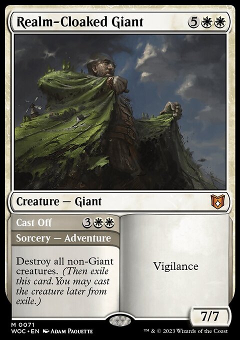 Realm-Cloaked Giant // Cast Off, Wilds of Eldraine Commander #71, Magic: The Gathering card