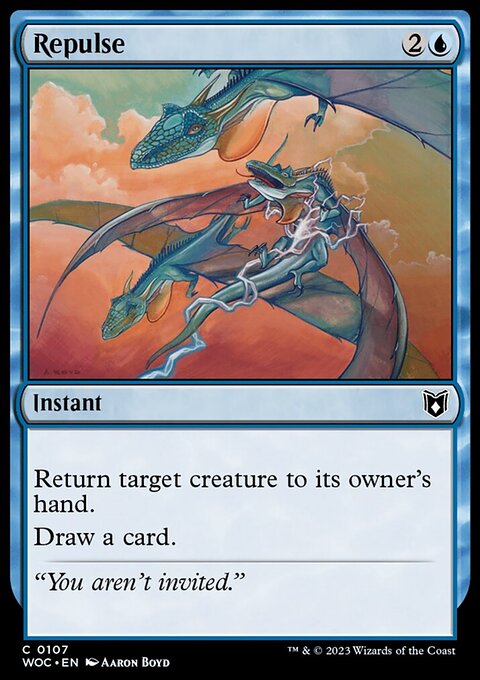 Repulse, Wilds of Eldraine Commander #107, Magic: The Gathering card