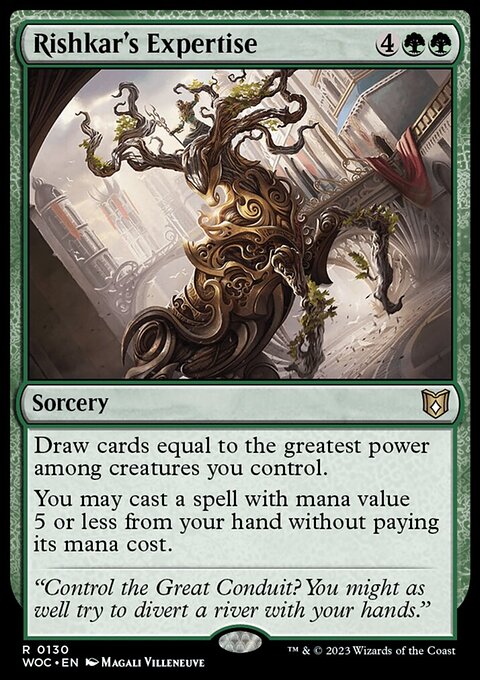 Rishkar's Expertise, Wilds of Eldraine Commander #130, Magic: The Gathering card