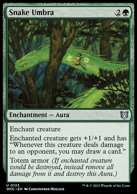 Snake Umbra, Wilds of Eldraine Commander #133, Magic: The Gathering card