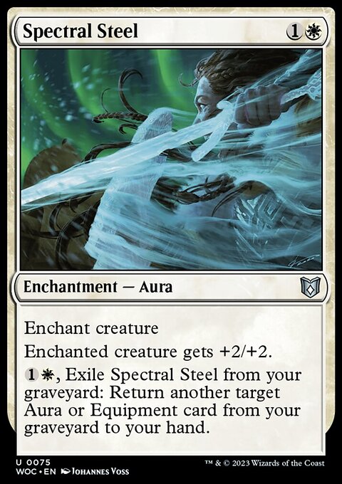 Spectral Steel, Wilds of Eldraine Commander #75, Magic: The Gathering card