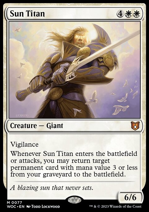 Sun Titan, Wilds of Eldraine Commander #77, Magic: The Gathering card