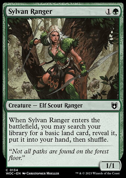 Sylvan Ranger, Wilds of Eldraine Commander #134, Magic: The Gathering card