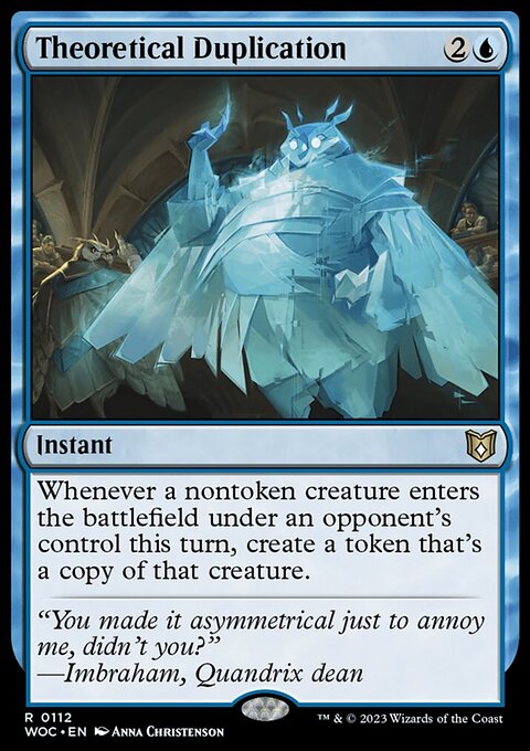 Theoretical Duplication, Wilds of Eldraine Commander #112, Magic: The Gathering card