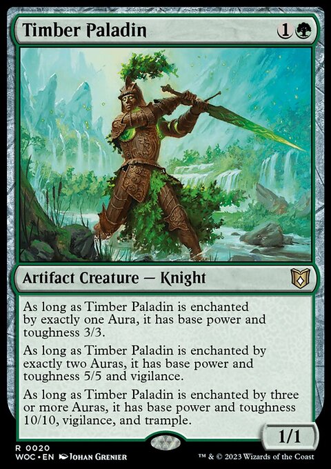Timber Paladin, Wilds of Eldraine Commander #20, Magic: The Gathering card