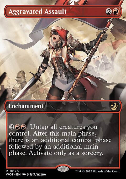 Aggravated Assault, Wilds of Eldraine: Enchanting Tales #76, Magic: The Gathering card