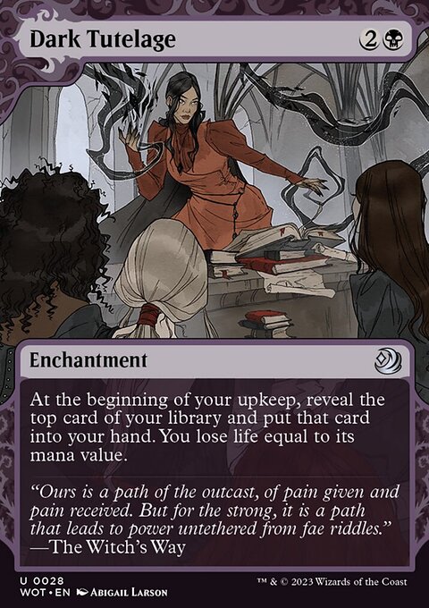 Dark Tutelage, Wilds of Eldraine: Enchanting Tales #28, Magic: The Gathering card