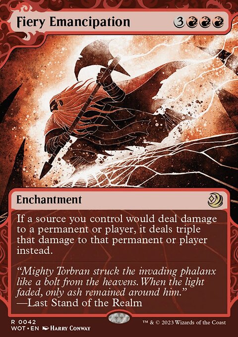 Fiery Emancipation, Wilds of Eldraine: Enchanting Tales #42, Magic: The Gathering card