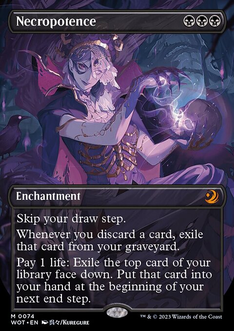 Necropotence, Wilds of Eldraine: Enchanting Tales #74, Magic: The Gathering card
