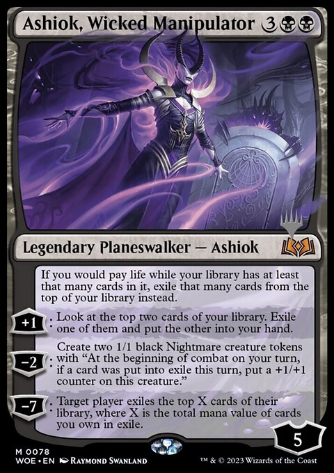Ashiok, Wicked Manipulator, Wilds of Eldraine Promos #78p, Magic: The Gathering card