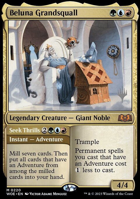 Beluna Grandsquall // Seek Thrills, Wilds of Eldraine Promos #220p, Magic: The Gathering card