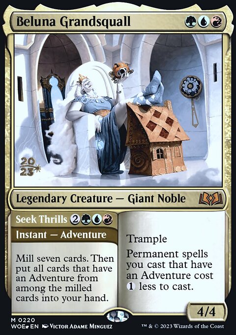 Beluna Grandsquall // Seek Thrills, Wilds of Eldraine Promos #220s, Magic: The Gathering card