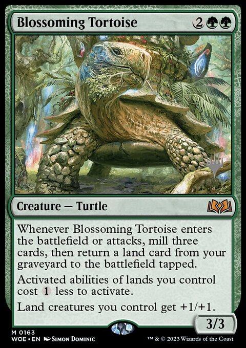 Blossoming Tortoise, Wilds of Eldraine Promos #163p, Magic: The Gathering card