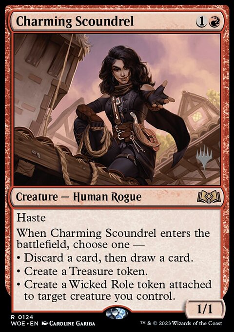 Charming Scoundrel, Wilds of Eldraine Promos #124p, Magic: The Gathering card