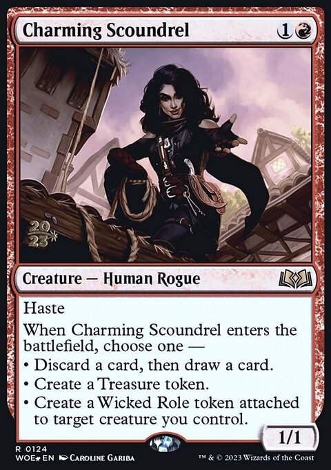 Charming Scoundrel, Wilds of Eldraine Promos #124s, Magic: The Gathering card
