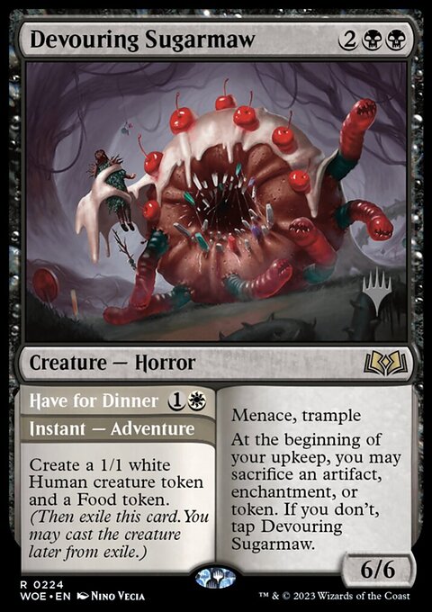 Devouring Sugarmaw // Have for Dinner, Wilds of Eldraine Promos #224p, Magic: The Gathering card