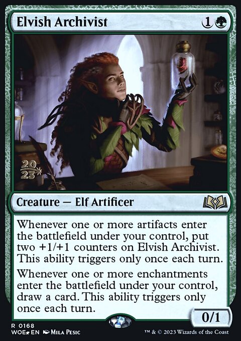 Elvish Archivist, Wilds of Eldraine Promos #168s, Magic: The Gathering card