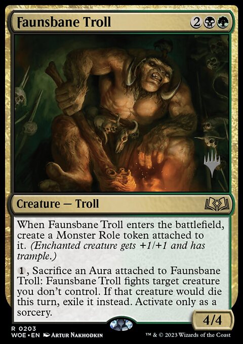 Faunsbane Troll, Wilds of Eldraine Promos #203p, Magic: The Gathering card