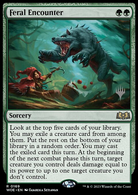Feral Encounter, Wilds of Eldraine Promos #169p, Magic: The Gathering card