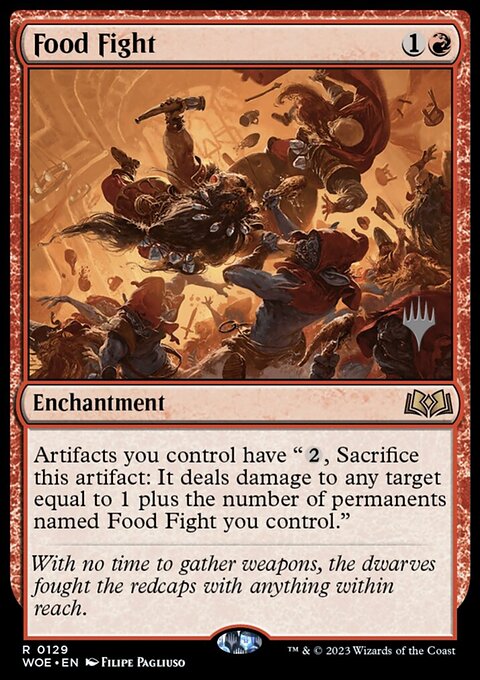 Food Fight, Wilds of Eldraine Promos #129p, Magic: The Gathering card