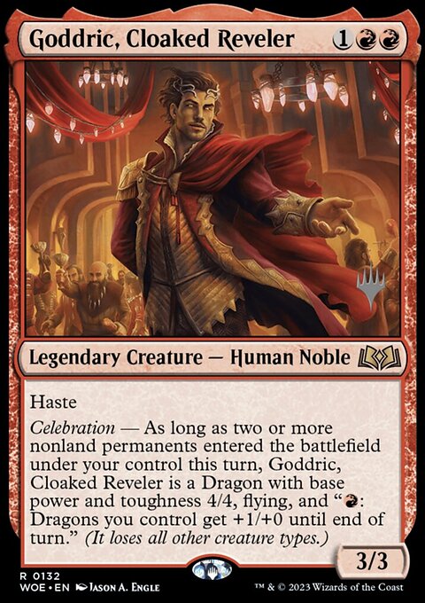 Goddric, Cloaked Reveler, Wilds of Eldraine Promos #132p, Magic: The Gathering card