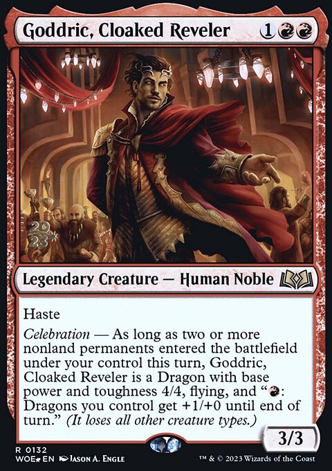 Goddric, Cloaked Reveler, Wilds of Eldraine Promos #132s, Magic: The Gathering card